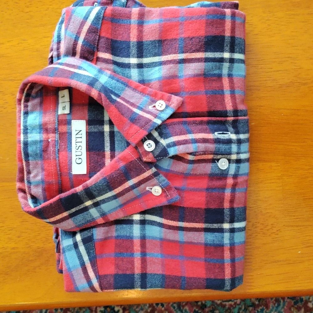 Gustin red and blue flannel shirt